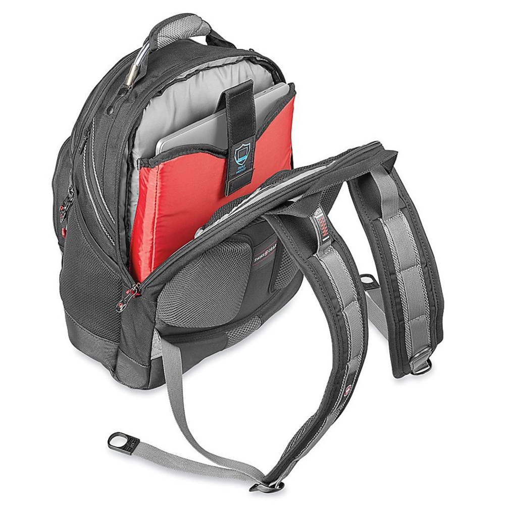 SwissGear Laptop Travel Backpack Gray Black Multi-Compartment School Bag NWT J - Picture 2 of 4